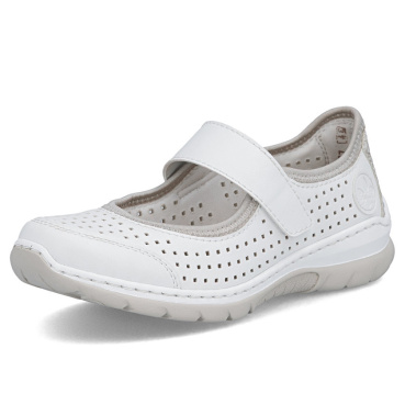 RIEKER L32B5-82 fehér női nyári félcipő, jól szellőző, Antistress