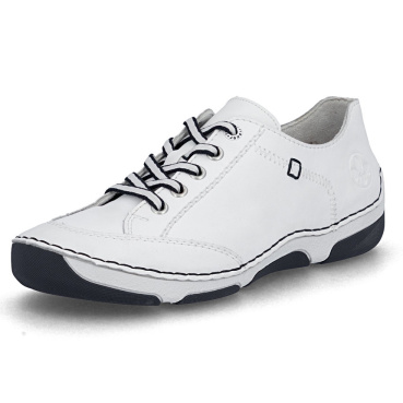 RIEKER 55901-80 fehér női bőr sneaker, modern megjelenés, Antistress talp