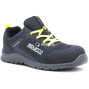 SPARCO Josef S1P fekete férfi munkavédelmi cipő, könnyű és légáteresztő, modern