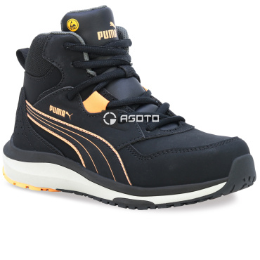Puma Safety Stepper Mid S3 ESD női munkavédelmi cipő fekete könnyű kényelmes