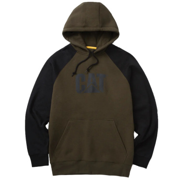 Caterpillar férfi pamut kényelmes Colorblock pulóver olív Two Tone