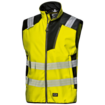 SIR Storm sárga férfi könnyű fényvisszaverő softshell mellény munkához, vízleper