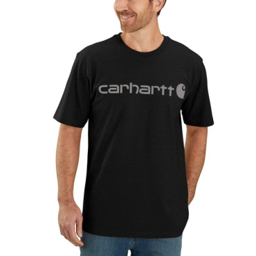 CARHARTT Core fekete férfi pamut póló, laza modern szabás, ikonikus márka