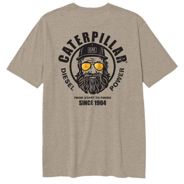 CATERPILLAR Graphic Men szürke férfi póló, kényelmes, modern, látványos CAT mint