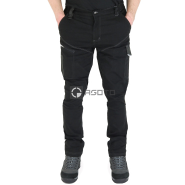 SIR Cool Touch fekete férfi professzionális munkanadrág, puha twill, extra tartó