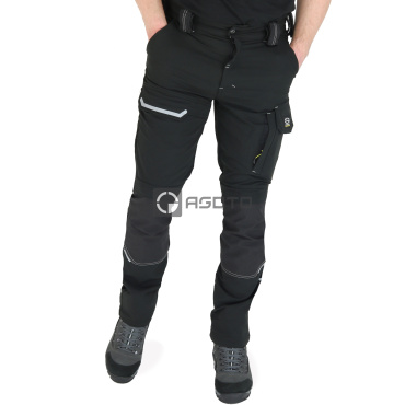 SIR Palladium Cargo fekete férfi professzionális rugalmas munkanadrág, extra tar