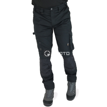 TOWORKFOR Cargo fekete férfi könnyű munkanadrág, Cordura® megerősítéssel