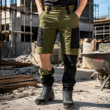 Asoto Vild Zip-Off férfi olívazöld profi outdoor nadrág DWR kezeléssel, levehető
