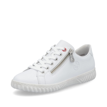 RIEKER N0900-81 fehér női bőr sneaker Antistress technológiával