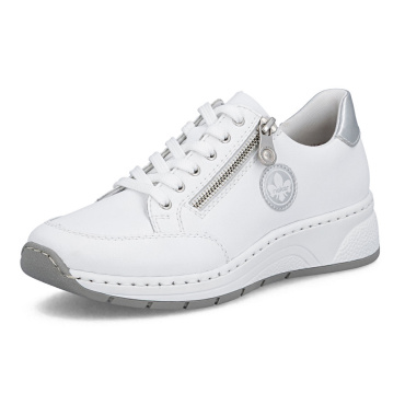 RIEKER N6508-80 fehér női bőr sneaker Antistress technológiával
