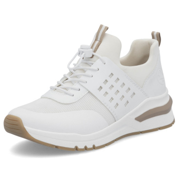 RIEKER M6651-80 fehér női modern sneaker, Antistress talp