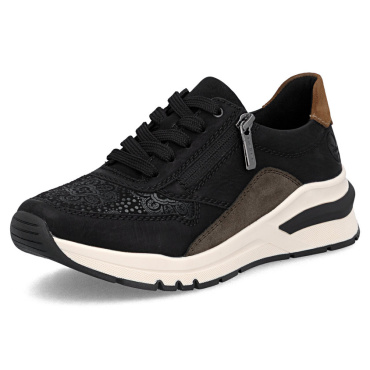RIEKER M6618-00 fekete női sportcipő, modern megjelenés, Antistress talp