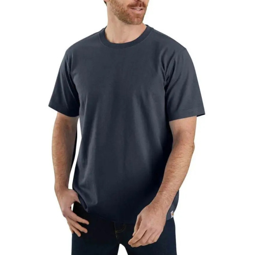 CARHARTT Solid modré pánské pracovní triko 100% Ba