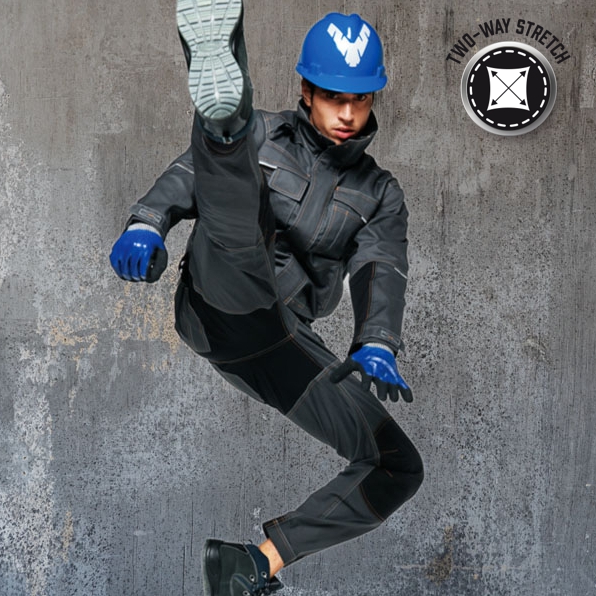 részlet SIR Gemini Stretch Premium šedé pánské pracovní kalhoty