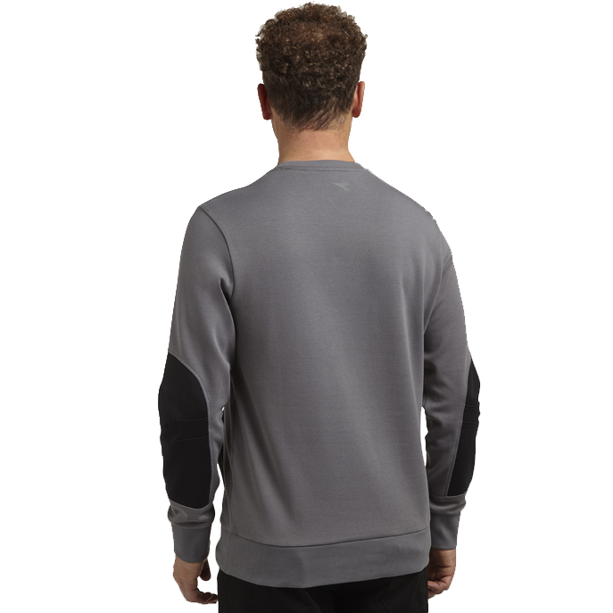 részlet DIADORA Crew Litework šedá pánská mikina ke krku