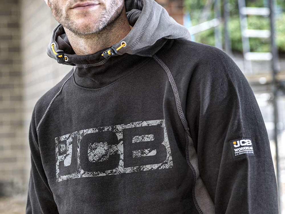 részlet JCB Horton černá pánská pracovní mikina