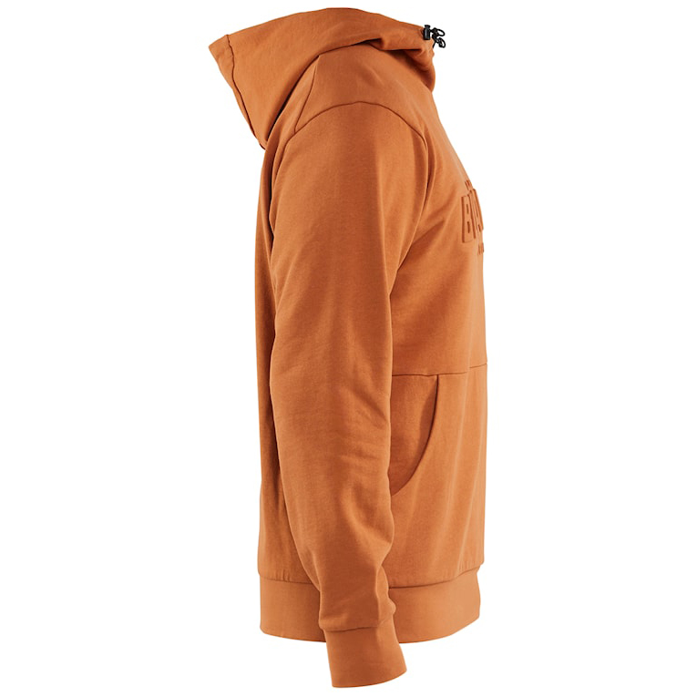 részlet BLAKLADER férfi kapucnis pulóver 3D logóval, rozsdaszínű, 100% pamut, kényelmes