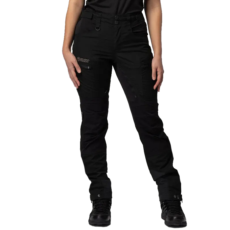 részlet Beyond Nordic Sweden női fekete outdoor nadrág stretch kényelmes vízlepergető