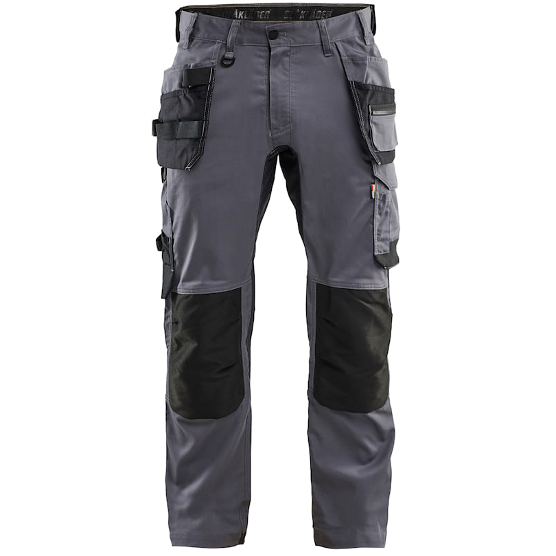 részlet BLAKLADER Sweden Craftsman Stretch szürke férfi munkanadrág + zsebek