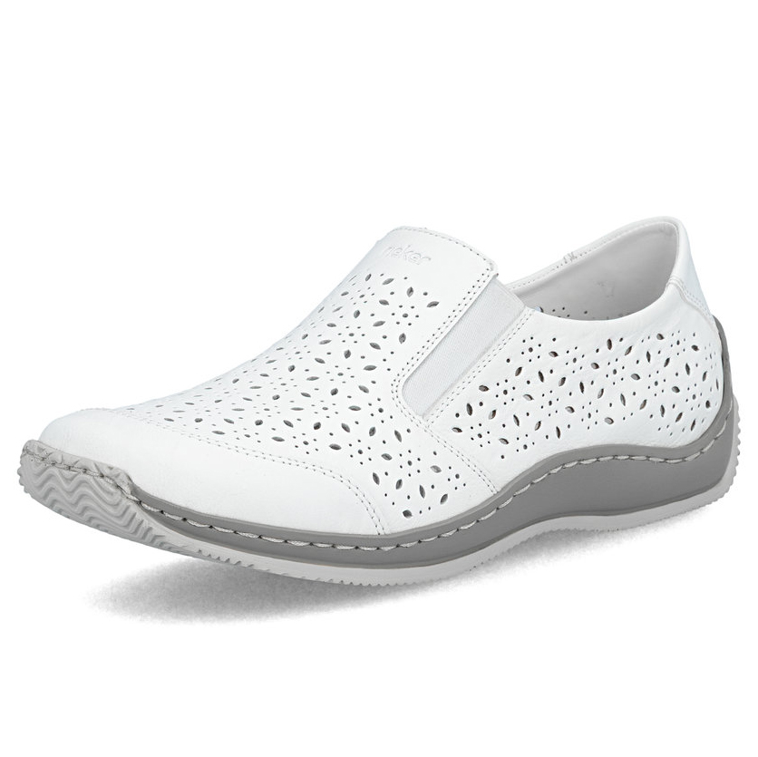 részlet RIEKER L1756-80 fehér női félcipő, valódi bőr, Antistress talp