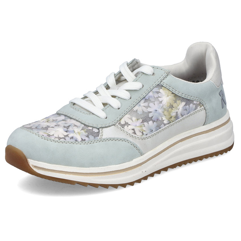 részlet RIEKER L5812-91 kék női bőr sportcipő gyönyörű mintával, Antistress