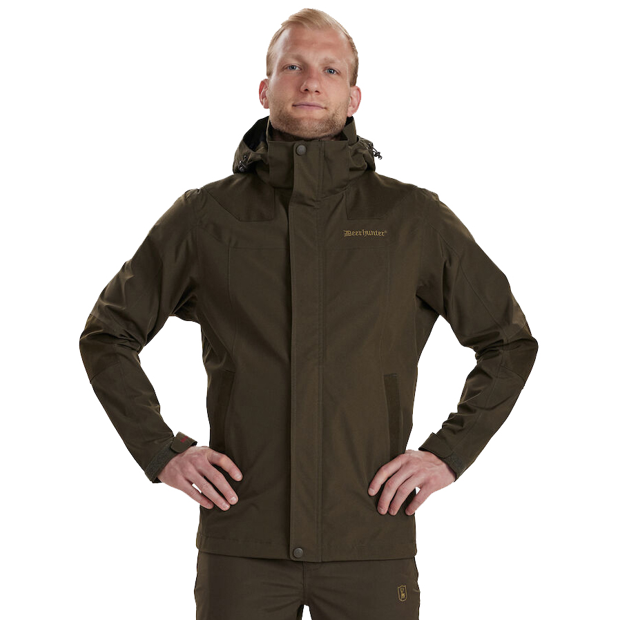 részlet Deerhunter Denmark Track Rain olíva színű férfi outdoor vízálló kabát Deer Tex