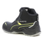 előnézet PUMA Krypton DISC MID S3 ESD fekete férfi bőr munkavédelmi cipő gyorsfűzéssel