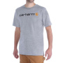 előnézet CARHARTT Core Logo szürke férfi pamut póló, laza modern szabás, ikonikus márka
