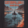 előnézet CATERPILLAR Cowboy fekete férfi póló, kényelmes, modern, látványos CAT mintával