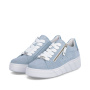 előnézet RIEKER W2605-12 kék női modern bőr sportcipő városi viseletre
