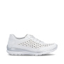 előnézet RIEKER L3217-80 fehér női bőr sportcipő, légáteresztő, Antistress talp