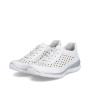 előnézet RIEKER L3217-80 fehér női bőr sportcipő, légáteresztő, Antistress talp