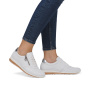 előnézet RIEKER N5127-80 fehér női modern bőr sneaker cipő, Antistress talp