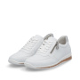 előnézet RIEKER N5127-80 fehér női modern bőr sneaker cipő, Antistress talp