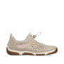 előnézet RIEKER 55960-60 bézs női nyári sneaker cipő, jól szellőző, Antistress talp