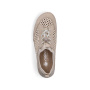 előnézet RIEKER 55960-60 bézs női nyári sneaker cipő, jól szellőző, Antistress talp