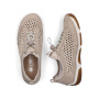 előnézet RIEKER 55960-60 bézs női nyári sneaker cipő, jól szellőző, Antistress talp