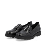 előnézet RIEKER 45560-03 fekete női fényes mokaszin, modern