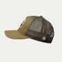 előnézet Beyond Nordic BN215 olajzöld férfi baseball sapka, Trucker típus, szellős