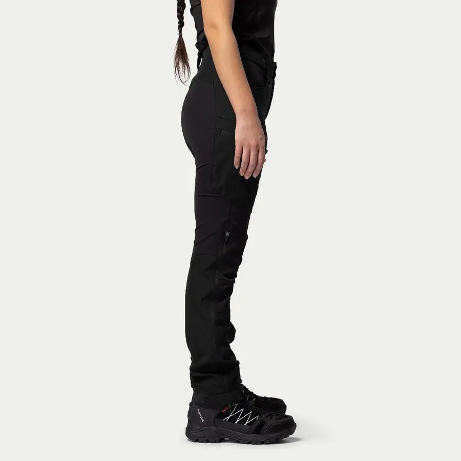 részlet Beyond Nordic Sweden női fekete outdoor nadrág stretch kényelmes vízlepergető