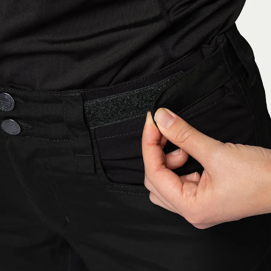 részlet Beyond Nordic Sweden női fekete outdoor nadrág stretch kényelmes vízlepergető