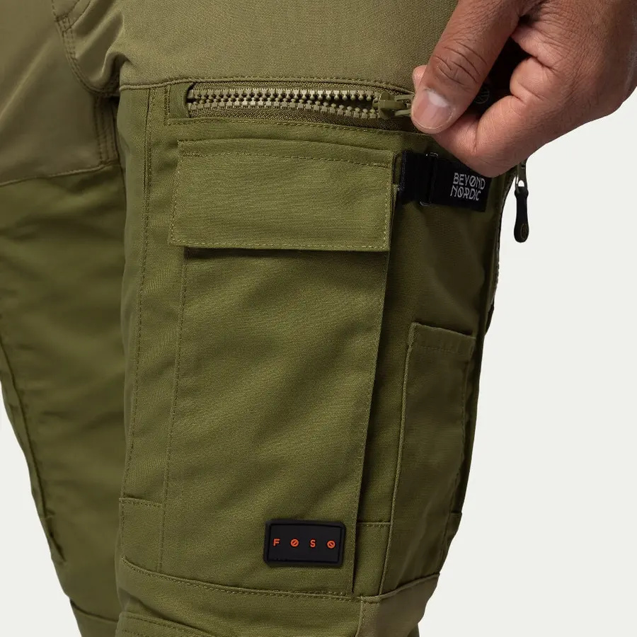 részlet Beyond Nordic Sweden férfi zöld outdoor nadrág stretch kényelmes vízlepergető