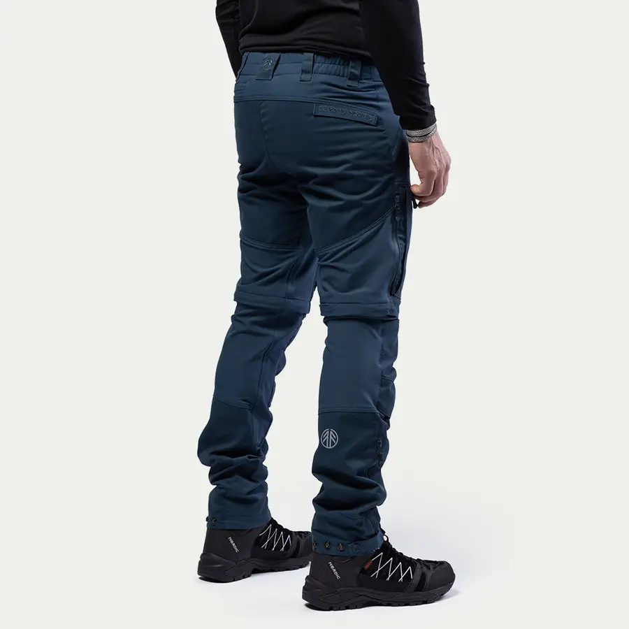 részlet Beyond Nordic Sweden férfi kék 2 az 1-ben outdoor nadrág, levehető szárakkal