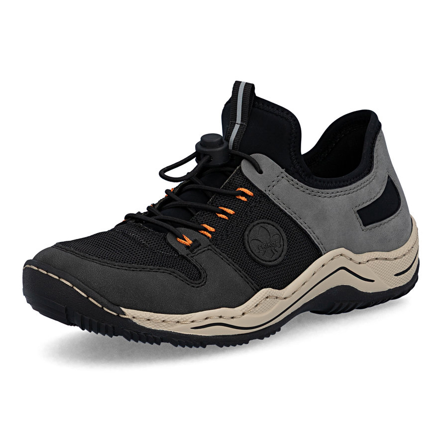 részlet RIEKER L0593-00 fekete női kényelmes sneaker cipő Antistress technológiával