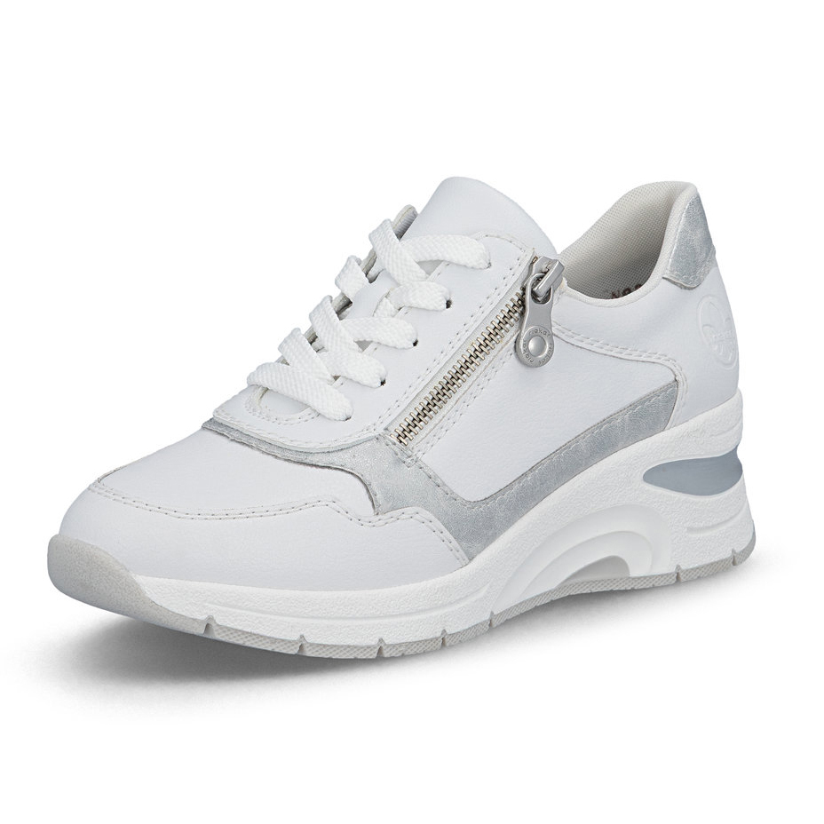 részlet RIEKER N9301-80 fehér női bőr sneaker Antistress technológiával