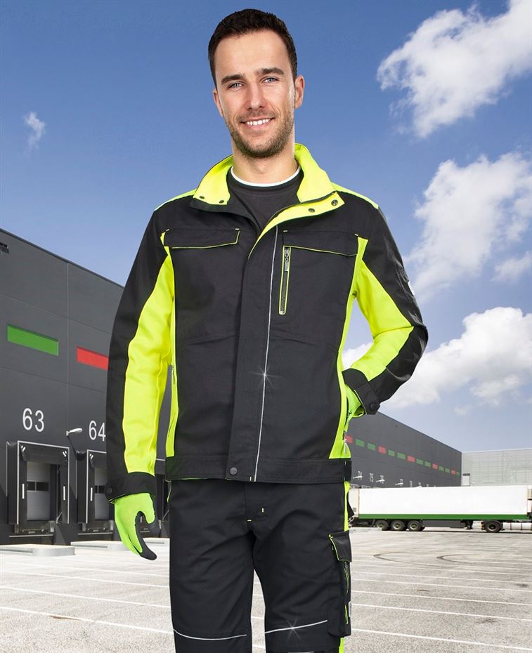 részlet ARDON Neon pracovní bunda černožlutá