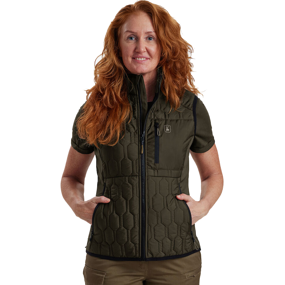 részlet Deerhunter Denmark Lady Mossdale olívazöld női steppelt mellény