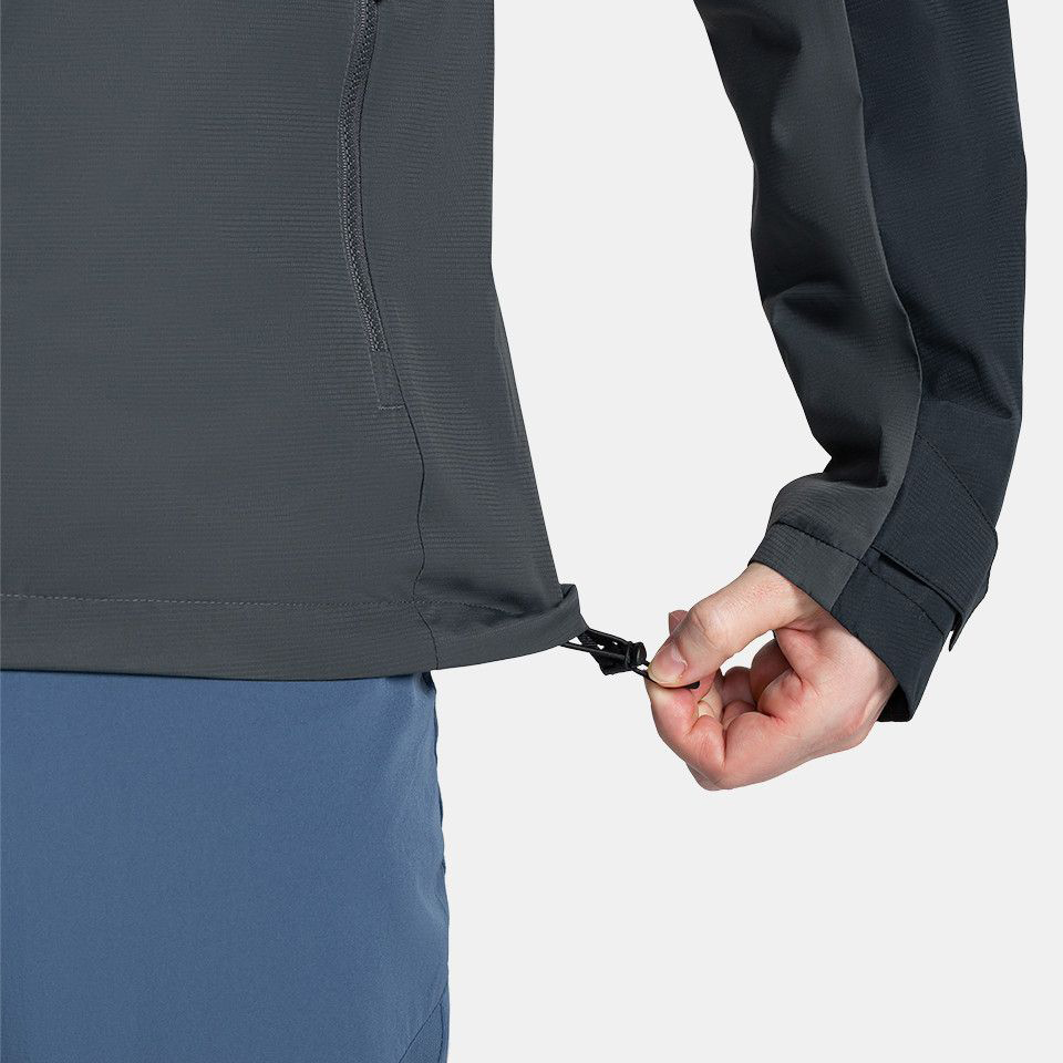 részlet KILPI Sonna M fekete férfi outdoor kabát Siberium membránnal 10 000 mm