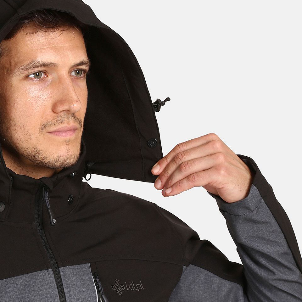 részlet KILPI RAVIO-M szürke férfi outdoor kabát Siberium membránnal 10 000 mm