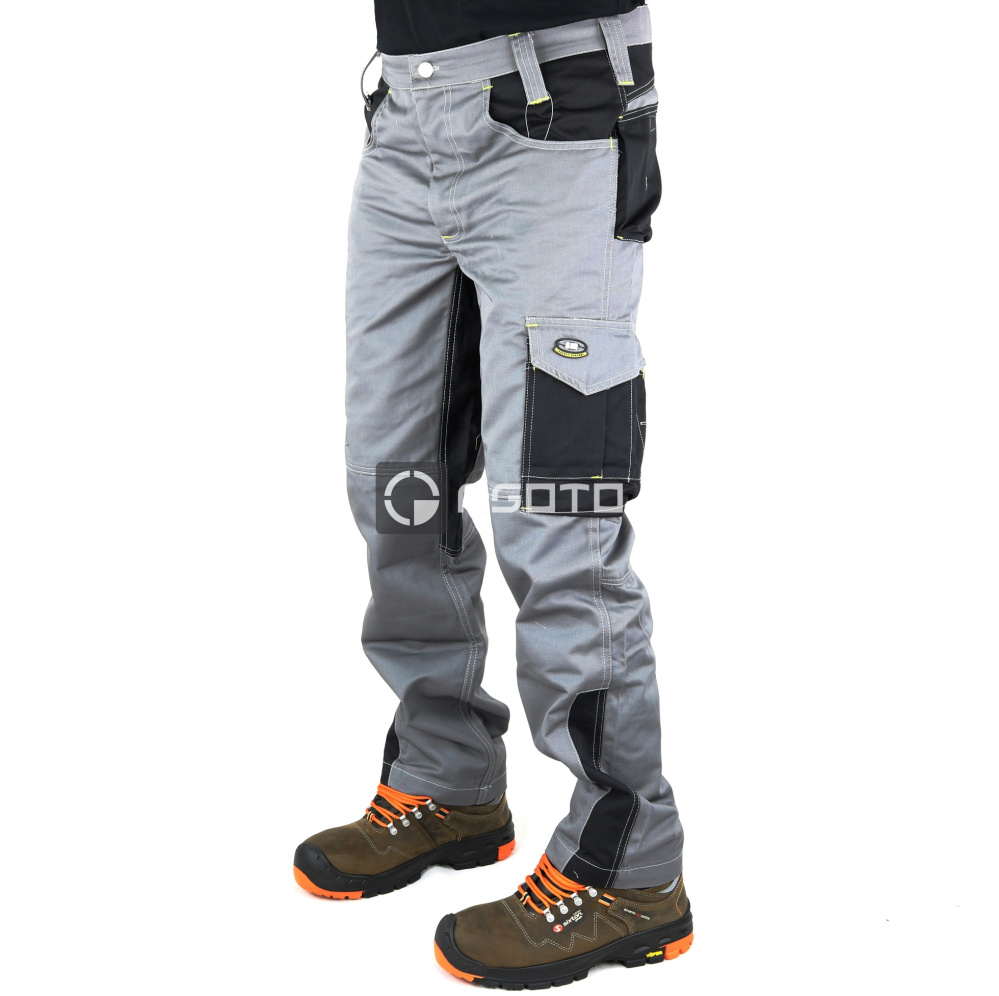 részlet SIR Fusion 31072 šedé pánské pracovní kalhoty 100% BA